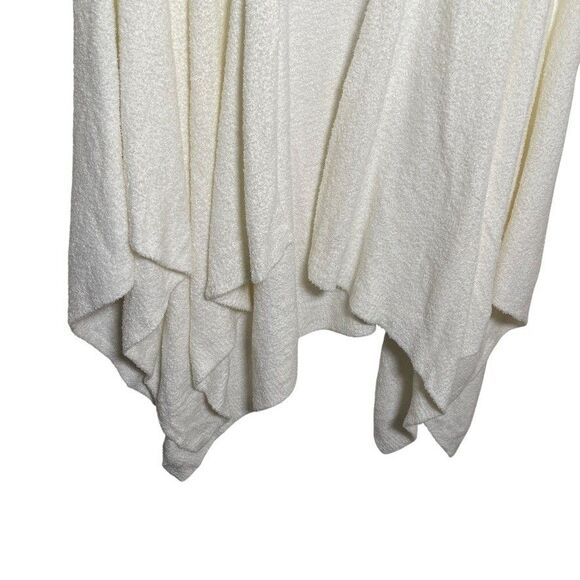 Barefoot Dreams Sweater Women's One Size Ivory Cozychic Lite Poncho Wrap Shawl - Picture 3 of 10